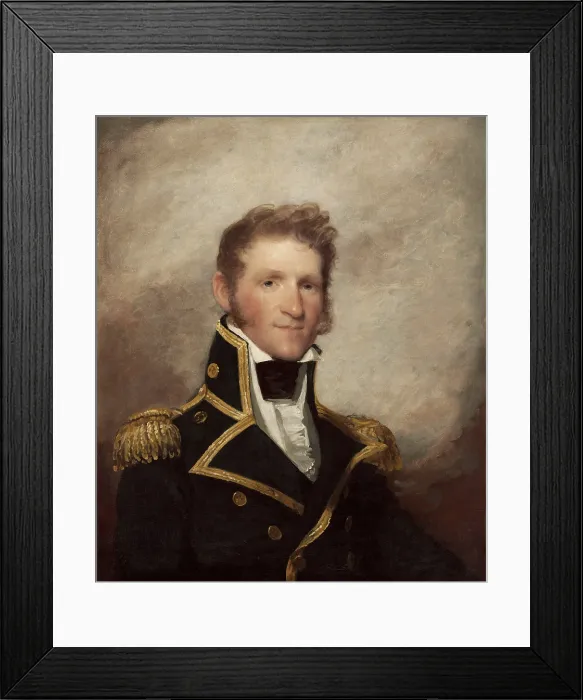 Framed Print : Commodore Thomas Macdonough, by Gilbert Stuart, 1815-1818. Late in the War of 1812, he fought the British in the Battle of Plattsburgh on Lake Champlain, Sept. 11, 1814 Framed Print : Commodore Thomas Macdonough, by Gilbert Stuart, 1815-1818. Late in the War of 1812, he fought the British in the Battle of Plattsburgh on Lake Champlain, Sept. 11, 1814