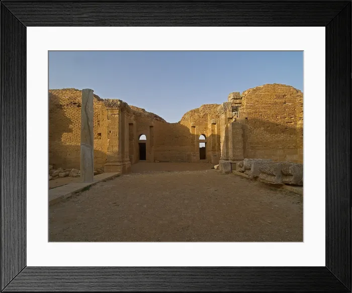 Framed Print : Umayyad Palace of Mshatta (Qasr al-Mshatta), 743, 8th Century A.D. stone building - Jordan, Amman. Whole artwork view