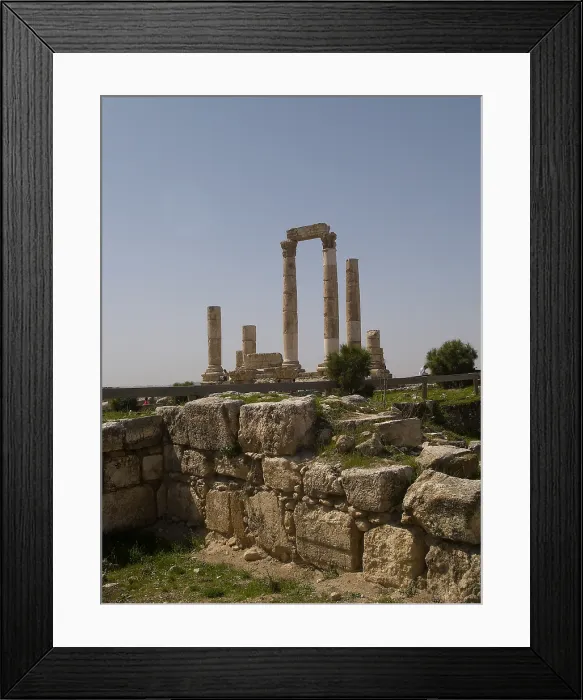 Framed Print : Temple of Hercules, 162-166, 1st Century A.D. stone building - Jordan, Amman, Citadel. Whole artwork view