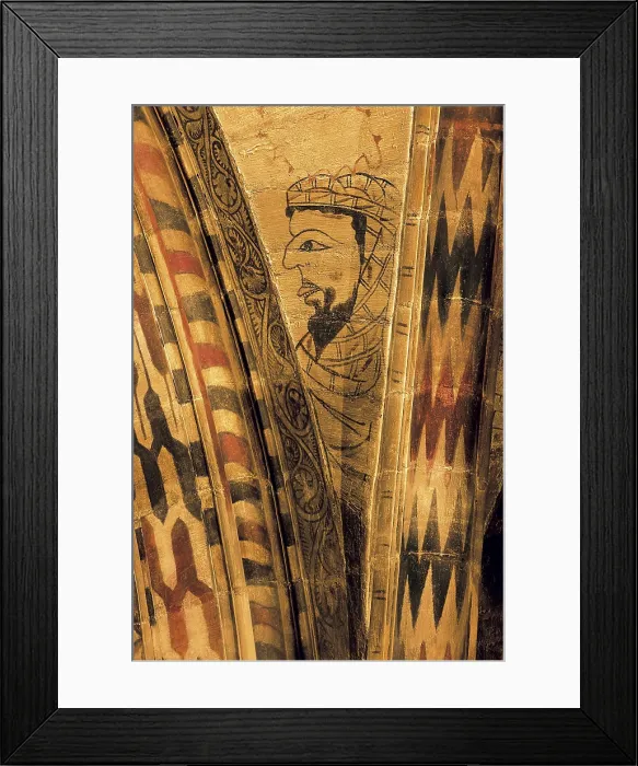 Framed Print : SPAIN. ARAGON. TERUEL. Alcaiz. Calatrava Castle. Homage Tower. Detail of the French gothic paintings. Gothic art. Fresco. AISA / Everett Collection**US SALES ONLY**
