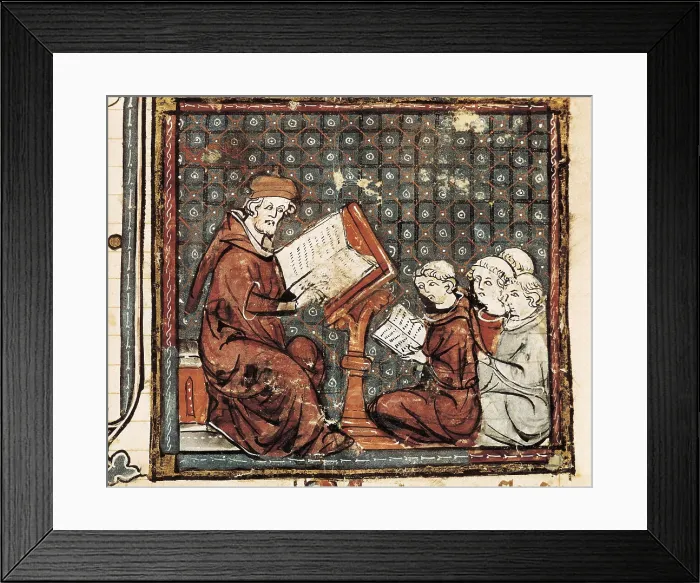 Framed Print : Class of Philosophy in Paris. Illustration of the 'Great Chronicles of France' (14th c.). Gothic art. Miniature Painting. FRANCE. Castres. Goya Museum Framed Print : Class of Philosophy in Paris. Illustration of the 'Great Chronicles of France' (14th c.). Gothic art. Miniature Painting. FRANCE. Castres. Goya Museum