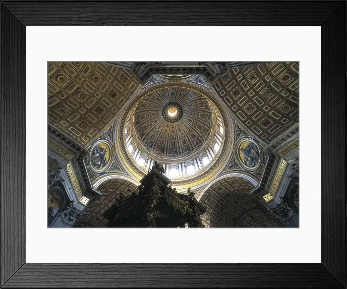 Framed Print : Saint Peter's Basilica. VATICAN CITY. Saint Peter's Basilica. The Vatican  /  Basilica of St.Peter's  /  Interior of Dome. Renaissance art. Cinquecento. Architecture
