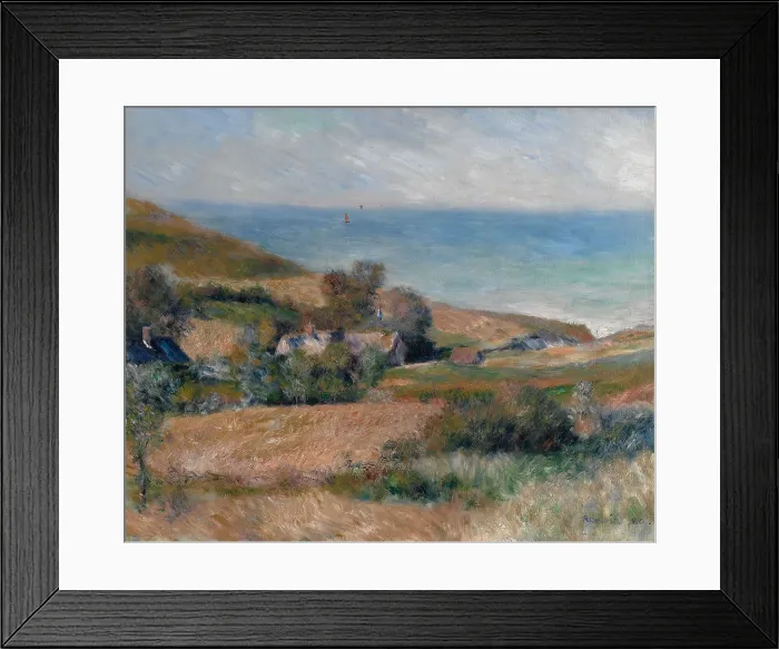 Framed Print : View of the Seacoast near Wargemont, by Auguste Renoir, 1880, French impressionist oil painting. This work was painted out of doors on the Normandy coast (BSLOC_2017_3_87)