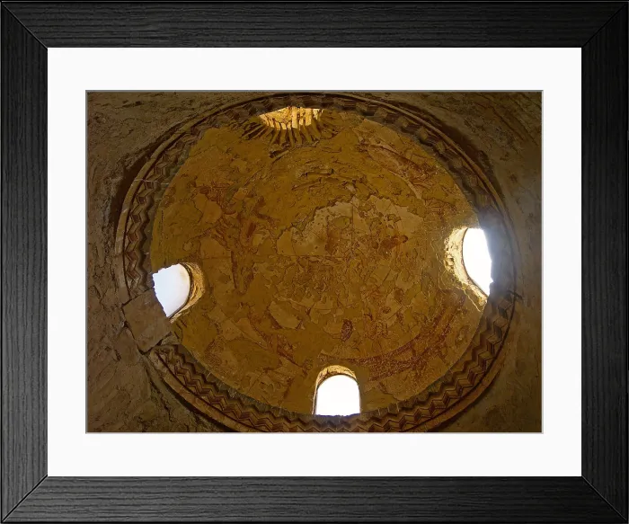 Framed Print : Zodiac, 711-743, 8th Century A.D. fresco - Jordan, Zarqa Governorate. Detail Framed Print : Zodiac, 711-743, 8th Century A.D. fresco - Jordan, Zarqa Governorate. Detail