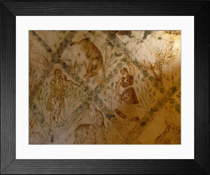 Framed Print : Apodyterium frescos, 711-743, 8th Century A.D. fresco - Jordan, Zarqa Governorate. Detail Framed Print : Apodyterium frescos, 711-743, 8th Century A.D. fresco - Jordan, Zarqa Governorate. Detail