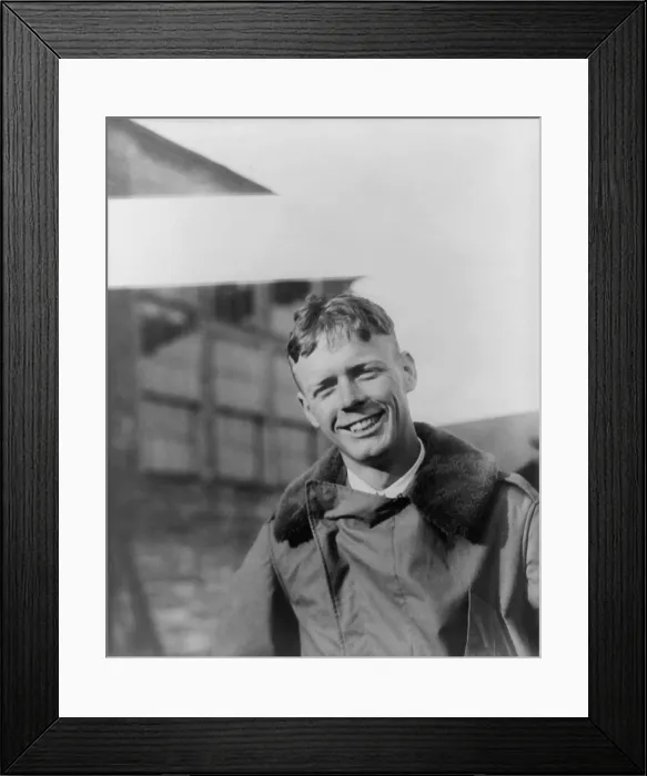 Framed Print : Charles A. Lindbergh at Curtiss Field, Long Island, New York, on May 12, 1927. He arrived three hours ahead of schedule from St Framed Print : Charles A. Lindbergh at Curtiss Field, Long Island, New York, on May 12, 1927. He arrived three hours ahead of schedule from St