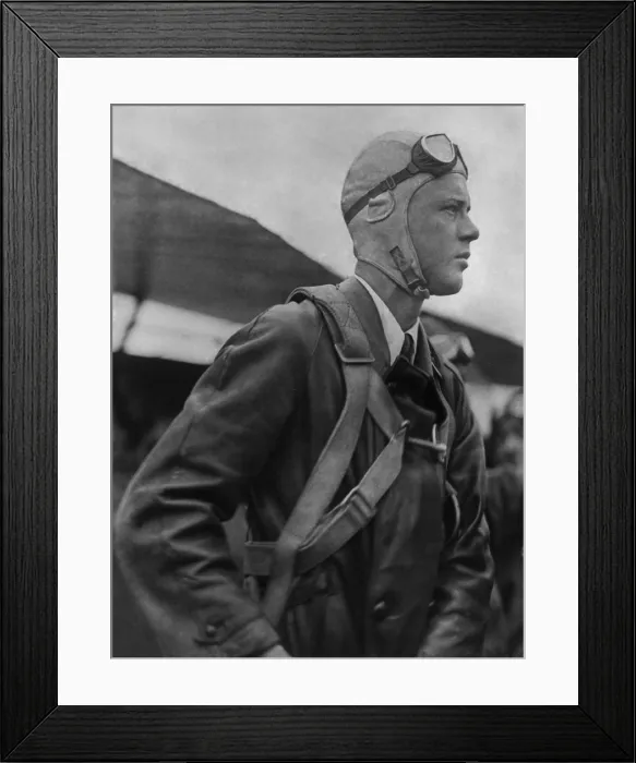 Framed Print : Charles A. Lindbergh in a flight suit and parachute, 1927