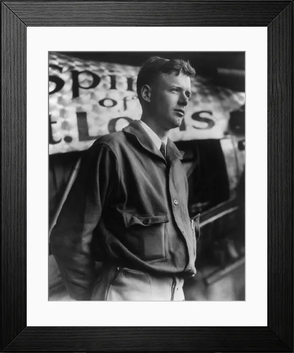 Framed Print : Charles Lindbergh, at Le Bourget Airport, Paris, next to Spirit of St. Louis, May 31, 1927