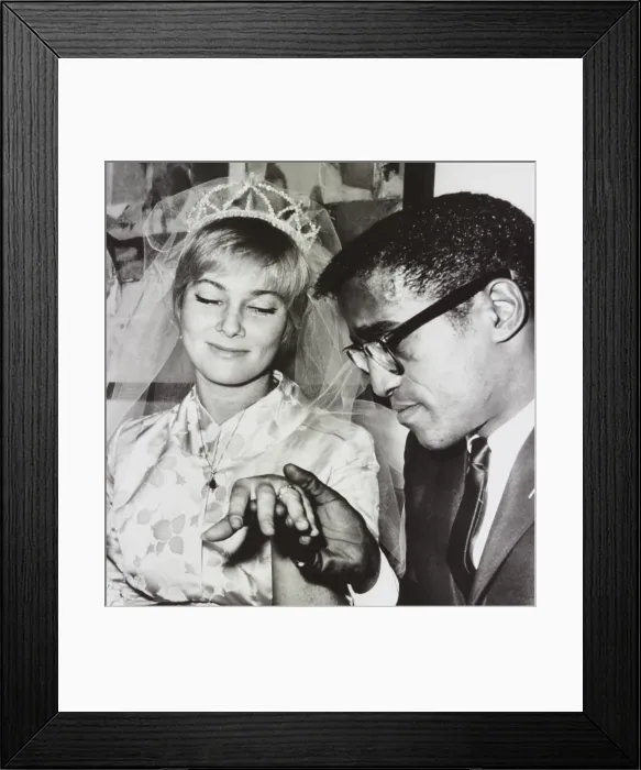 Framed Print : Singer Sammy Davis Jr. with his bride, Swedish actress May Britt, after the couples private wedding at the Daviss Hollywood home, Nov. 13, 1960 (BSLOC_2020_2_7)