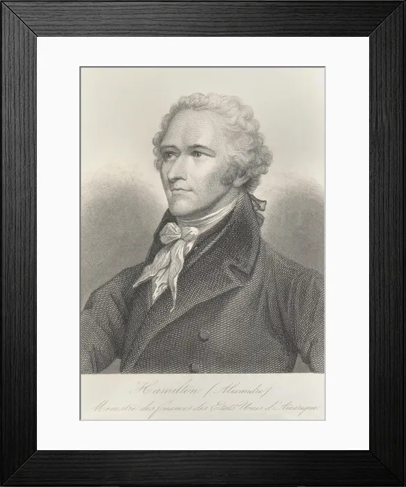 Framed Print : Alexander Hamilton, Treasury Secretary of the United States. The French bust portrait of the 19th century appears to be based on John Trumbulls paintings (BSLOC_2019_4_92)