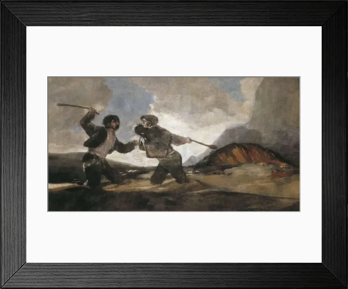 Framed Print : GOYA Y LUCIENTES, Francisco de (1746-1828). Duel with Cudgels. 1819 - 1823. Mural painting mounted on canvas Framed Print : GOYA Y LUCIENTES, Francisco de (1746-1828). Duel with Cudgels. 1819 - 1823. Mural painting mounted on canvas