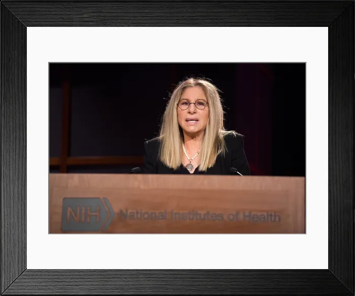 Framed Print : Actress Barbra Streisand spoke on womens cardiovascular health, while delivering the annual J. Edward Rall Cultural Lecture, at the NIH on May 15, 2018. (BSLOC_2020_3_29) Framed Print : Actress Barbra Streisand spoke on womens cardiovascular health, while delivering the annual J. Edward Rall Cultural Lecture, at the NIH on May 15, 2018. (BSLOC_2020_3_29)