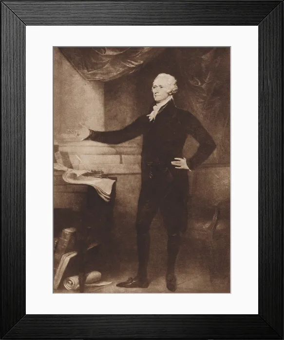 Framed Print : Alexander Hamilton, by John Trumbull. This image is a 1915 photogravure of a John Trumbull painting created between 1800-1840 (BSLOC_2019_4_89)