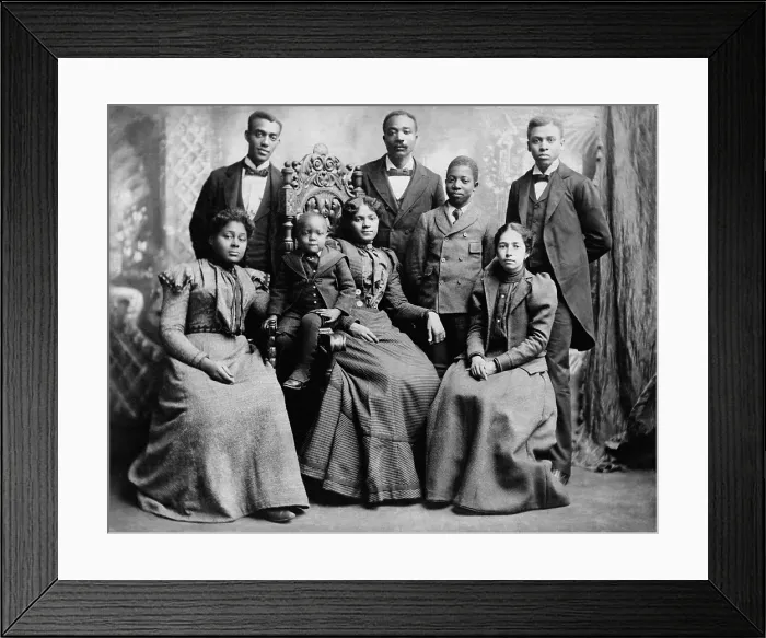 Framed Print : Three generations of an African American family photographed in New York City, ca. 1890s. From their names, the sitters appear to be the married daughters of Mr. And Mrs