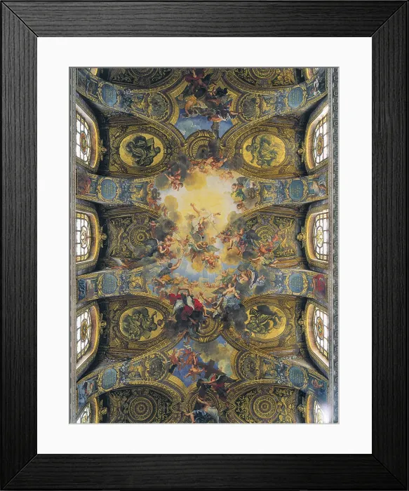 Framed Print : COTTE, Robert de (1656-1735). Palace of Versailles. Royal Chapel. 1710. FRANCE. Versailles. Palace of Versailles. Ceiling roof frescoes. Classicism. Fresco; Architecture