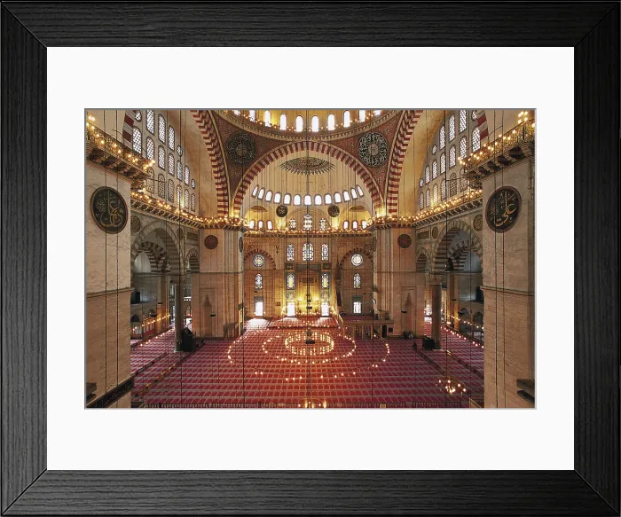 Framed Print : SINAN, Mimar (1490-1588). Suleiman Mosque. 1550-1557. TURKEY. THRACE. Istanbul. Suleymaniye Mosque. Mosque of Suleyman the Magnificent. Ottoman art. Architecture