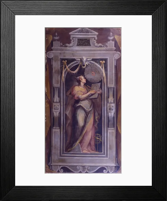 Framed Print : Allegory of Astronomy, by Soens Jan also known as The Flamish, 1590, 16th Century, oil on canvas, 300 x 156 cm - Italy, Marche, Pesaro, Civic Collections. Whole artwork view Framed Print : Allegory of Astronomy, by Soens Jan also known as The Flamish, 1590, 16th Century, oil on canvas, 300 x 156 cm - Italy, Marche, Pesaro, Civic Collections. Whole artwork view