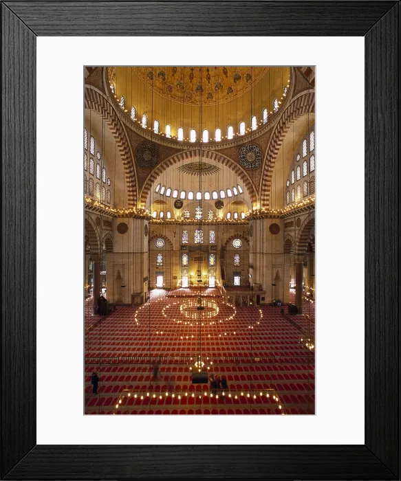 Framed Print : SINAN, Mimar (1490-1588). Suleiman Mosque. 1550-1557. TURKEY. THRACE. Istanbul. Suleymaniye Mosque. Mosque of Suleyman the Magnificent. Ottoman art. Architecture