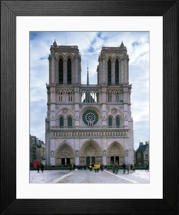 Framed Print : Notre Dame Cathedral of Paris. 1163-1345. FRANCE. Paris. Cathedral of Notre-Dame. Faade (13th c.). Gothic art. Architecture. AISA / Everett Collection**US SALES ONLY**