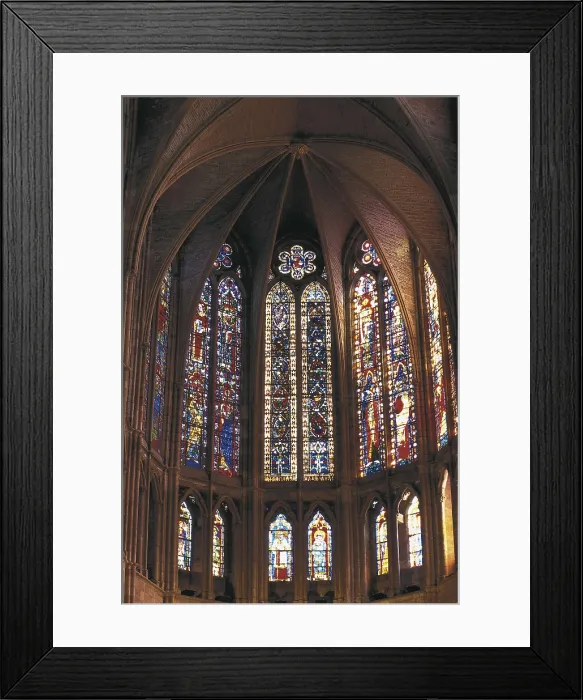 Framed Print : Cathedral of Santa Maria de Regla. 1205-1301. SPAIN. CASTILE AND LEON. Len. Cathedral. Stained glass windows of the Cathedral (13th c.). Gothic art. Glass window; Architecture