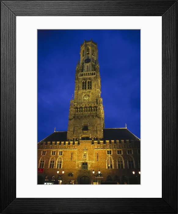 Framed Print : BELGIUM. Bruges. Grote Markt. Watchtower of 83 m. high (13th c.). It has a carillon with 47 bells. Architecture. AISA / Everett Collection**US SALES ONLY**
