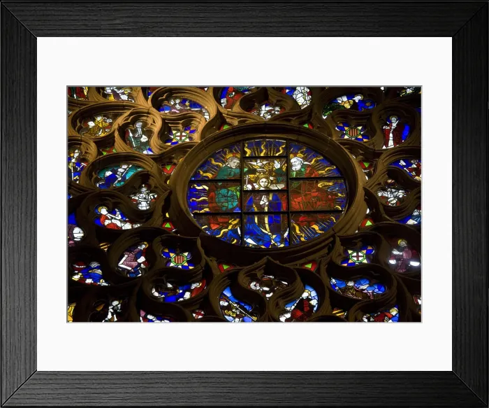 Framed Print : DESPUIG, Ramon (14th c.); MONTAGUT, Berenguer de (14th c.). Church of Santa Mara del Mar. SPAIN. CATALONIA. Barcelona. Church of Santa Mara del Mar. Main faade. Gothic art
