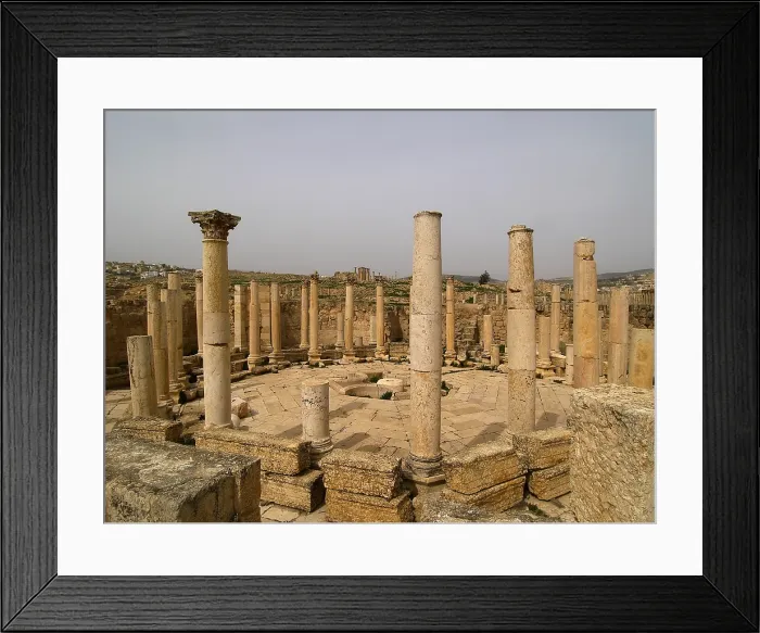 Framed Print : The Macellum, 211, 2nd-3rd Century A.D. stone building - Jordan, Jerash. Whole artwork view