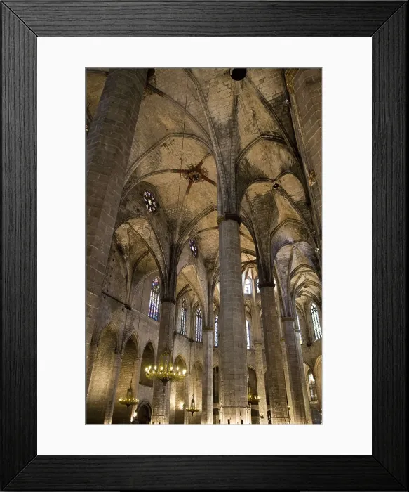 Framed Print : DESPUIG, Ramon (14th c.); MONTAGUT, Berenguer de (14th c.). Church of Santa Mara del Mar. SPAIN. CATALONIA. Barcelona. Church of Santa Mara del Mar. Main faade. Gothic art