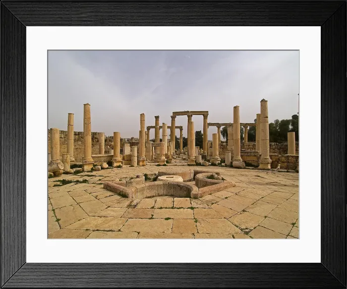 Framed Print : The Macellum, 211, 2nd-3rd Century A.D. stone building - Jordan, Jerash. Whole artwork view