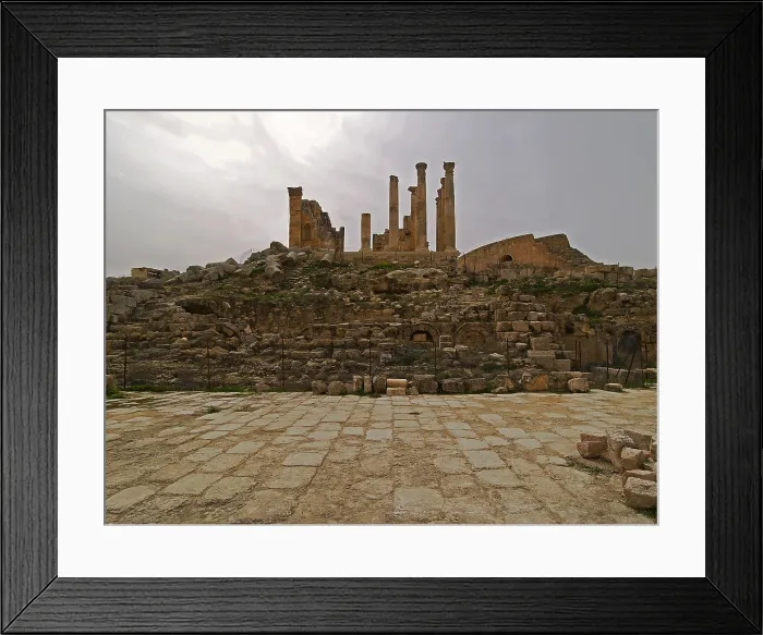 Framed Print : Temple of Zeus, 162-163, 2nd Century D.C. stone building - Jordan, Jerash. Whole artwork view Framed Print : Temple of Zeus, 162-163, 2nd Century D.C. stone building - Jordan, Jerash. Whole artwork view