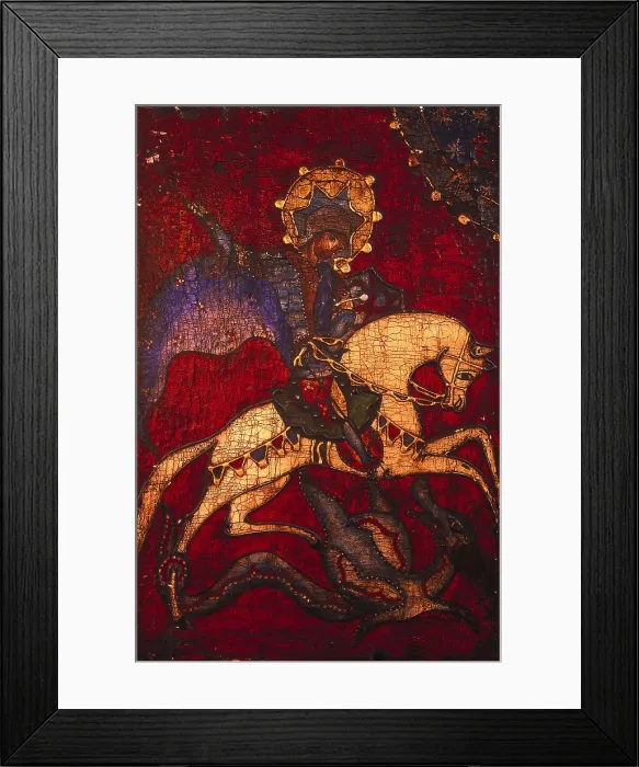 Framed Print : SPAIN. CATALONIA. Toses. Drria. Church of Sant Vctor de Drria (12th c.). Painting dedicated to Saint George. Painting. AISA / Everett Collection**US SALES ONLY**