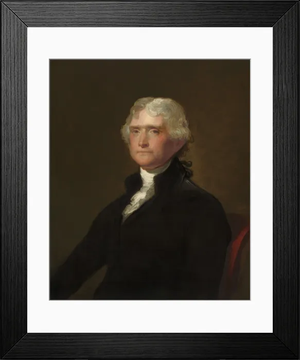 Framed Print : Thomas Jefferson, in George Healy portrait after Gilbert Stuart, painted between 1848 and 1879