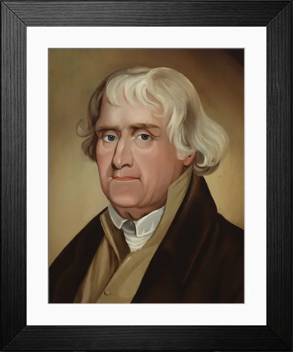Framed Print : Thomas Jefferson in 1816 portrait by Bass Otis. Otis was a successful painter, and painted many public figures in his long career