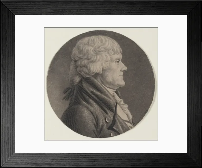 Framed Print : Thomas Jefferson in 1805 profile portrait by French artist, Charles Balthazar Julien Saint-Mmin