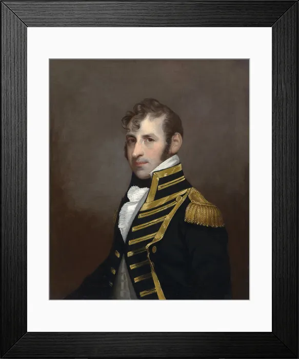 Framed Print : Captain Stephen Decatur, US Navy portrait by Orlando S. Lagman, 1965, after Gilbert Stuart c. 1810