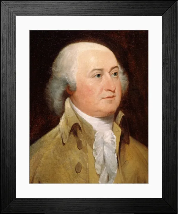 Framed Print : JOHN ADAMS, by John Trumbull, 1793, American painting, oil on canvas, DETAIL. The painting was made after Adams one-term Presidency from 1797-1791 (BSLOC_2019_5_54)