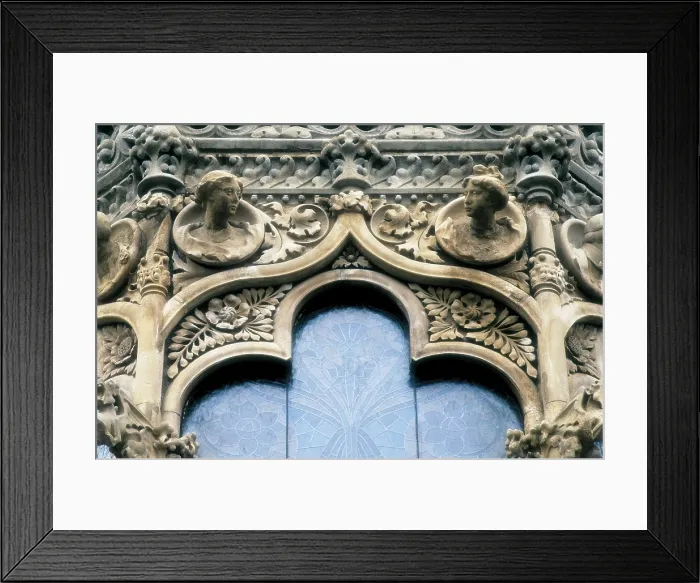 Framed Print : DOMENECH I MONTANER, Lluis (1850-1923). Navs House. 1901-1907. SPAIN. Reus. Navs House. Ornamental detail of the large window. Modernism. Architecture Framed Print : DOMENECH I MONTANER, Lluis (1850-1923). Navs House. 1901-1907. SPAIN. Reus. Navs House. Ornamental detail of the large window. Modernism. Architecture