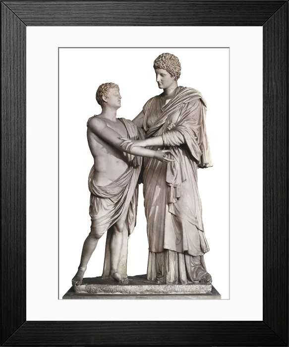 Framed Print : MENELAUS (1st c. BC - ). Orestes and Electra. 1st c. BC. Roman art. Sculpture on marble. ITALY. Rome. National Roman Museum. AISA / Everett Collection**US SALES ONLY** Framed Print : MENELAUS (1st c. BC - ). Orestes and Electra. 1st c. BC. Roman art. Sculpture on marble. ITALY. Rome. National Roman Museum. AISA / Everett Collection**US SALES ONLY**