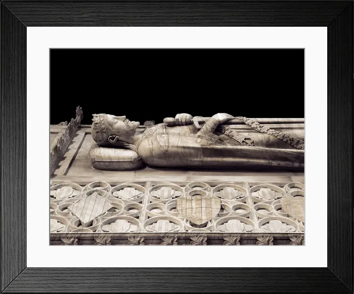 Framed Print : ALOY DE MONTBRAY (14th century); CASCALLS, Jaume (?-1379). Sepulchre of James I the Conqueror. c. 1349. SPAIN. Vimbod. Monastery of Poblet. Restored by Frederic Mars (1944)