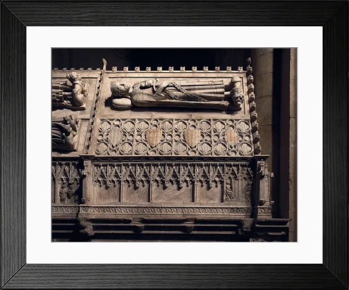 Framed Print : SPAIN. Vimbod. Monastery of Poblet. Sepulchre of the king James I, restored by Frederic Mars (1948) after the original by Jaume Cascalls and Jordi de Du. Gothic art Framed Print : SPAIN. Vimbod. Monastery of Poblet. Sepulchre of the king James I, restored by Frederic Mars (1948) after the original by Jaume Cascalls and Jordi de Du. Gothic art