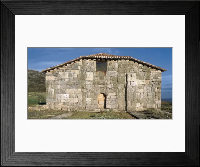 Framed Print : Church of Saint Mary. 7th c. SPAIN. Mambrillas de Lara. Quintanilla de las Vias. Church of Santa Mara. Western faade. Visigothic art. Architecture Framed Print : Church of Saint Mary. 7th c. SPAIN. Mambrillas de Lara. Quintanilla de las Vias. Church of Santa Mara. Western faade. Visigothic art. Architecture