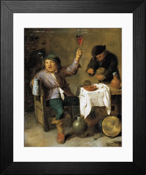 Framed Print : Brouwer, Adriaen. The Bacchanal. 1st half 17th c. Belonging to a series of five paintings. Flemish art. Oil. BELGIUM. Oudenarde. City hall