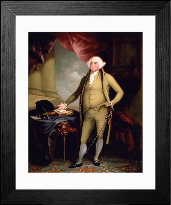 Framed Print : JOHN ADAMS, by William Winstanley, 1798, British-American painting, oil on canvas