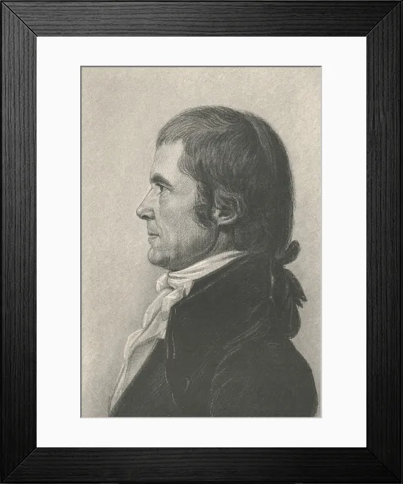 Framed Print : JOHN MARSHALL, engraving after early 19th century portrait by Charles Balthazar Saint-Mmin