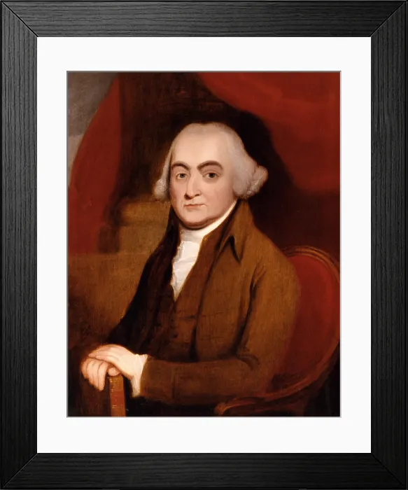 Framed Print : The portrait was painted when Adams was the second President of the United States from 1797-1801. It was possibly painted from an engraving by H. H. Houston