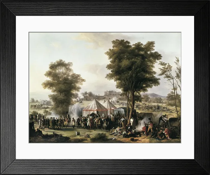 Framed Print : MONGIN, Antoine Pierre (1761-1827). Bivouac of Napoleon near Chateau d'Ebersberg (4th May 1809). Oil on canvas. FRANCE. Versailles. National Museum of Versailles