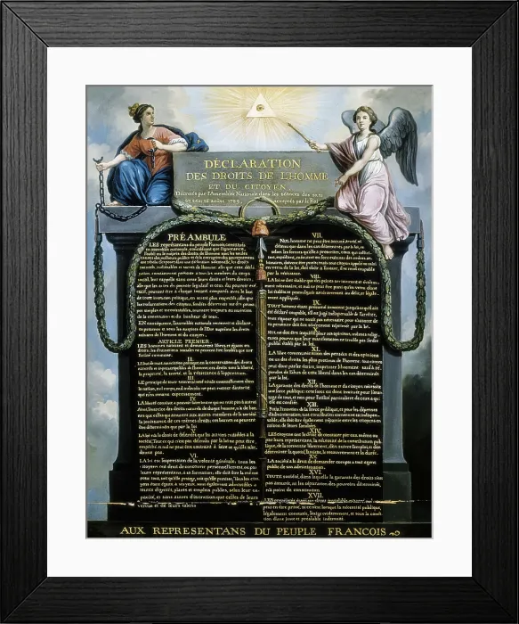 Framed Print : The French Revolution (1789). Declaration of the Rights of Man and of the Citizen. Painting. FRANCE. Paris. Muse Carnavalet (Carnavalet Museum)