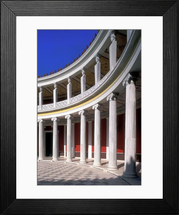 Framed Print : GREECE. ATTICA. ATHENS. Athens. Zappeion Megaron (1874-1888), neoclassical building designed by Teophil Hansen that hosted the first modern Olympic Games in 1896. Inner peristile Framed Print : GREECE. ATTICA. ATHENS. Athens. Zappeion Megaron (1874-1888), neoclassical building designed by Teophil Hansen that hosted the first modern Olympic Games in 1896. Inner peristile
