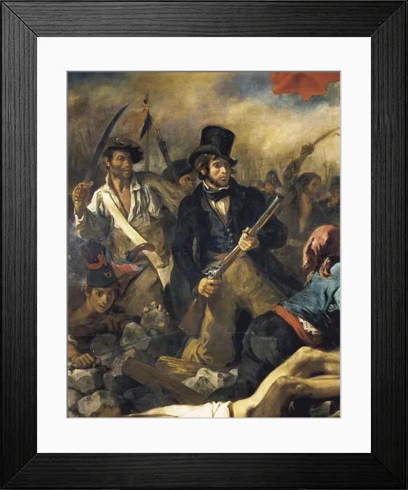 Framed Print : DELACROIX, Eugne (1798-1863). Liberty Leading the People, 28 July 1830. 1830. Left detail. Romanticism. Orientalism. Oil on canvas. FRANCE. Paris. Louvre Museum