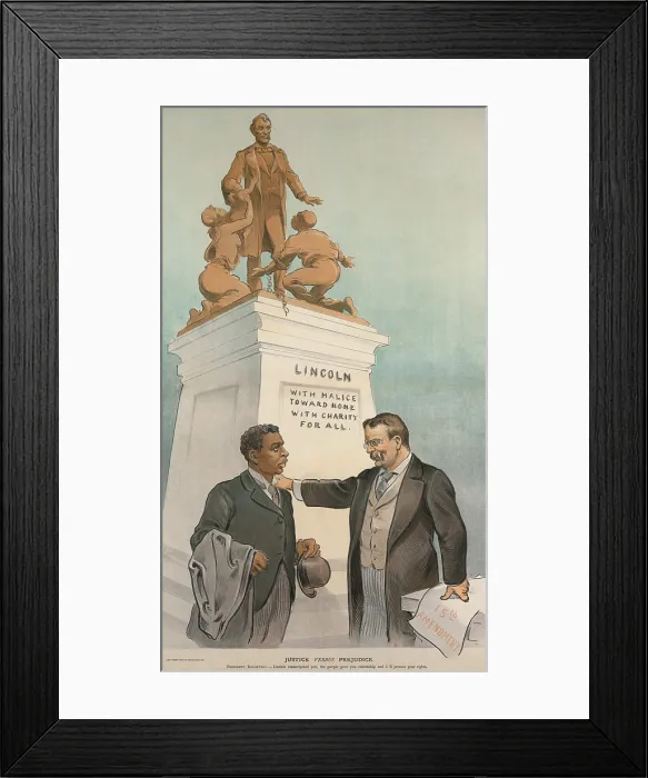Framed Print : JUSTICE VERSUS PREJUDICE, cartoon in PUCK Magazine, Jan. 28, 1903 Framed Print : JUSTICE VERSUS PREJUDICE, cartoon in PUCK Magazine, Jan. 28, 1903